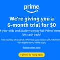 18-24 yaş arası olan herkese ve Öğrenci olan herkese 6 ay boyunca Amazon Prime Bedava