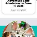 11 Haziran'da BEDAVA Chuck E. Cheese