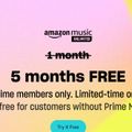 5 ay boyunca bedava Amazon Music Unlimited