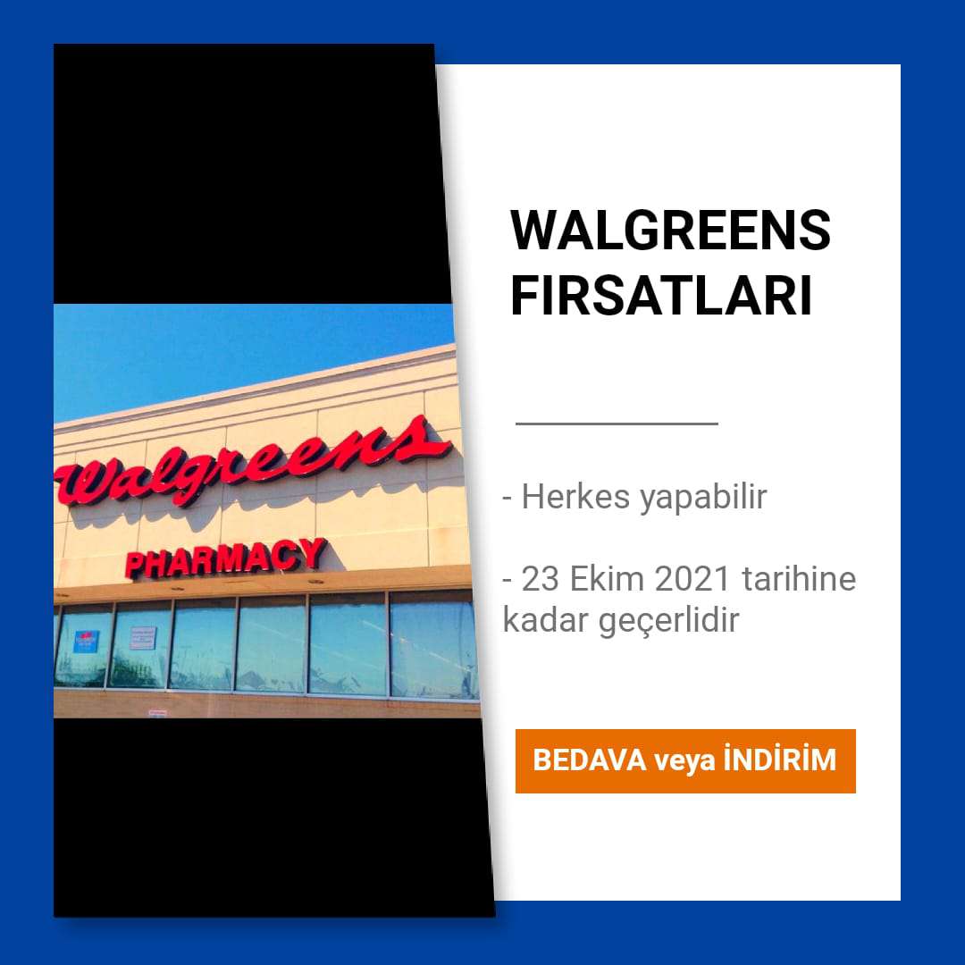





                                                     Walgreens Fırsatları-23 Ekim'e kadar geçerlidir.