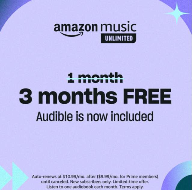 4 ay boyunca bedava Amazon Music Unlimited