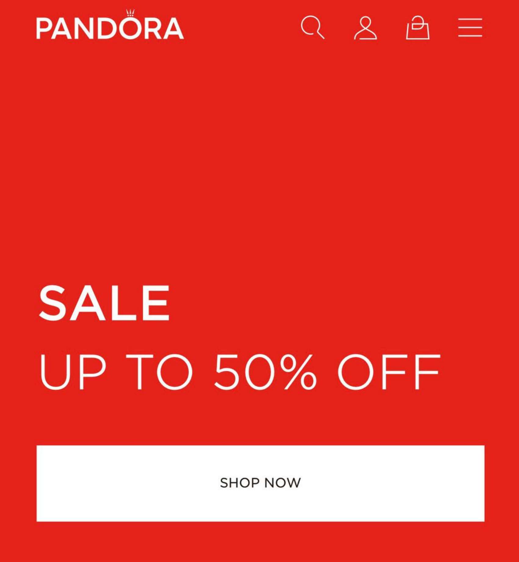 Pandora %50'e varan indirim