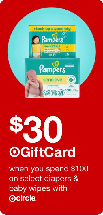 Target seçili bebek bezlerinde $100 harcamaya $30 Gİft Card