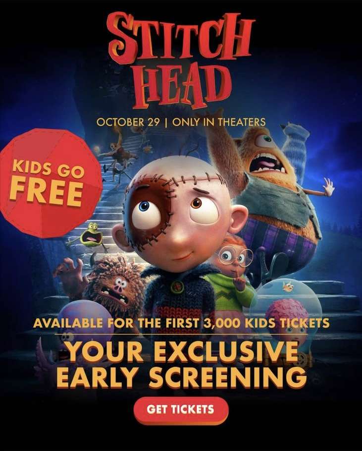 Çocuklar için BEDAVA The Stitch Head sinema bileti