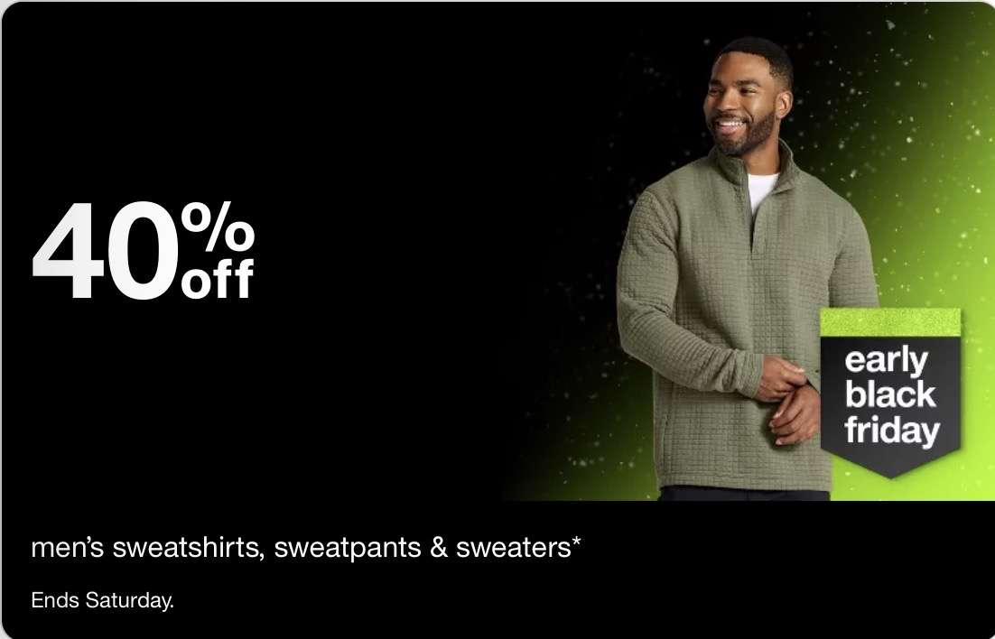 Target erkek sweatshirt ve eşofman altlarında %40 indirim 