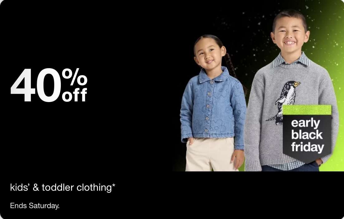 Target çocuk ve bebek giyim ürünlerinde %40 indirim 