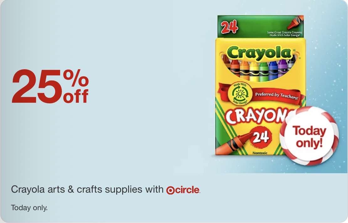 Target Crayola boyalarda %25 indirim 