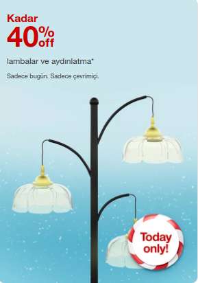 Target lamba ve aydınlatmalarda %40'a varan indirim
