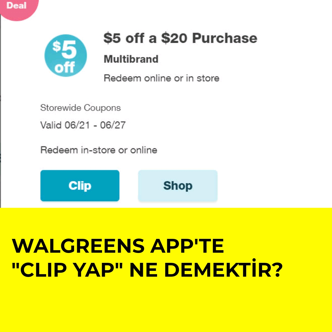 Walgreens App’te kupon CLIP yapmak
